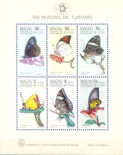 Macau. Fauna. Schmetterlinge 1985. Zettel.