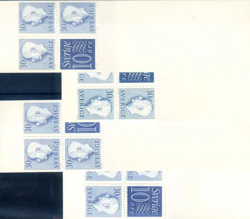 Schweden. Definitive 1957. 4 Hefte.