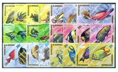Burundi. Definitiv. Fauna. Fische 1974.