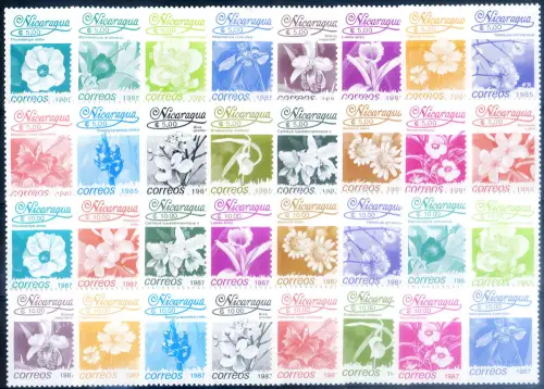 Nicaragua. Definitiv. Flora. Blumen 1986-1987.
