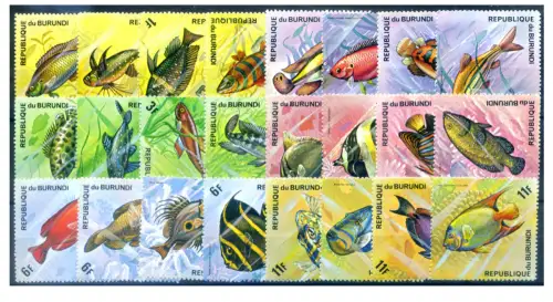 Burundi. Definitiv. Fauna. Fische 1974.
