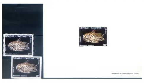 Neukaledonien. Fauna. Fische 1991. Gezähnt + ungezähnt + 2 Karten 'Probe'.