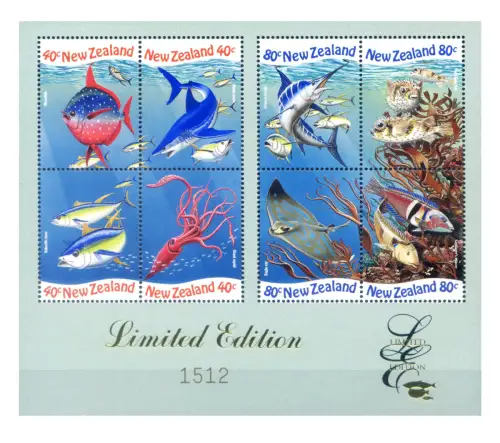 Neuseeland. Meeresfauna 1998. Zettel. 'Limited Edition'.