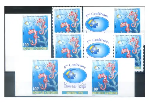 Neukaledonien. Indo-Pazifik Konferenz 1997. Briefmarke gezahnt + ungezähnt + Paare mit Zwischenraum + Karton 'Probe'.