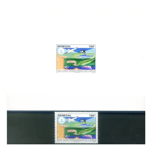 Senegal. Fauna. Fische 1998. Serie + 2 Karten 'Probe'.