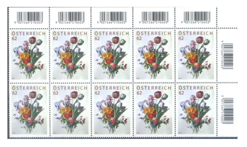 Österreich. Flora. Blumenstrauß 2012 (Hommage an Abonnenten). 10er Block.