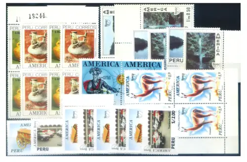 Peru. UPAEP. Kleines Konvolut Ausgaben 1989-1998.