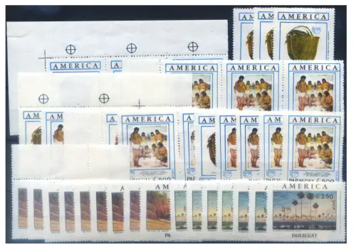 Paraguay. UPAEP. Kleines Konvolut Ausgaben 1990-1998.