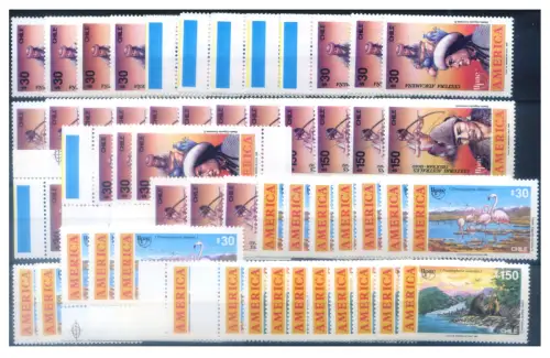 Chile. UPAEP. Kleines Konvolut Ausgaben 1989-1998.