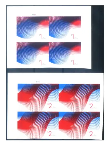 USA. Hohe Werte 2015. Viererblöcke.