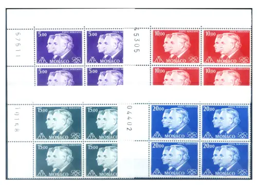 Monaco. Definitiv. Prinzipien 1982. Vierer Eckblöcke.