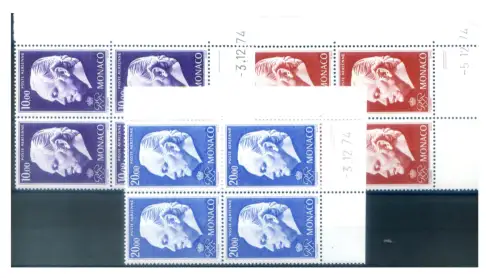 Monaco. Definitiv. Prinzipien 1974. Vierer Eckblöcke.