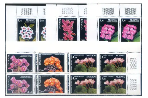 Monaco. Definitiv. Flora. Exotische Pflanzen 1981. Vierer Eckblöcke.