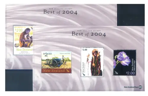 Neuseeland. 'Best of 2004' 2005. 2 Zettel.
