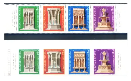 Ungarn. Denkmalschutz 1975. gezahnter + ungezahnter Streifen.