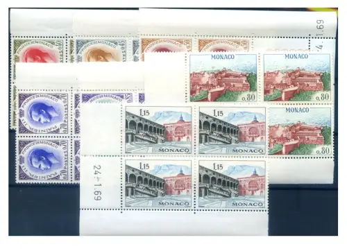 Monaco. Definitiv. Ergänzungswerte 1969. 4er Blöcke.