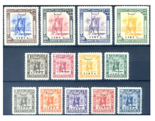 Libyen. Definitiv. Überdruckt in 2 Sprachen 1951.