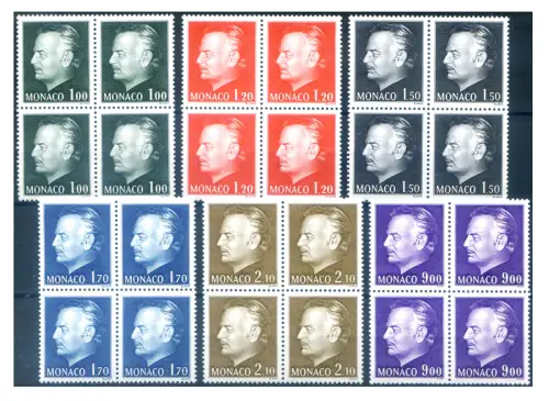 Monaco. Definitiv. Prinz 1978. 4er Blöcke.