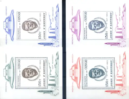 Kongo. Kinshasa. J.F. Kennedy 1966. 4 Zettel.