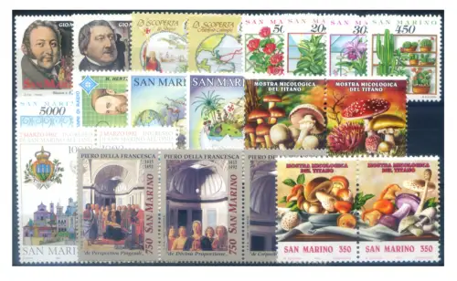 San Marino. kompletter Jahrgang 1992.
