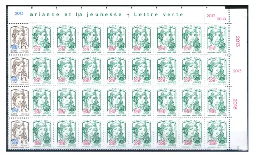 Frankreich. Definitiv. Marianna di Ciappa e Kawena 2018. Blöcke mit 32 Exemplaren.