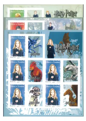 Frankreich. Harry Potter 2007. 3 Miniblätter.