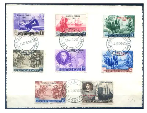 San Marino. Messe von Triest 1952. Briefmarkenserie.