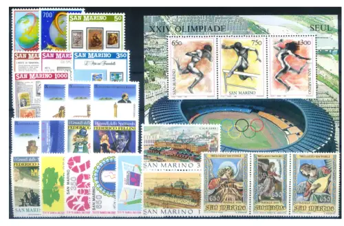 San Marino. kompletter Jahrgang 1988.