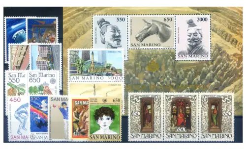 San Marino. kompletter Jahrgang 1986.