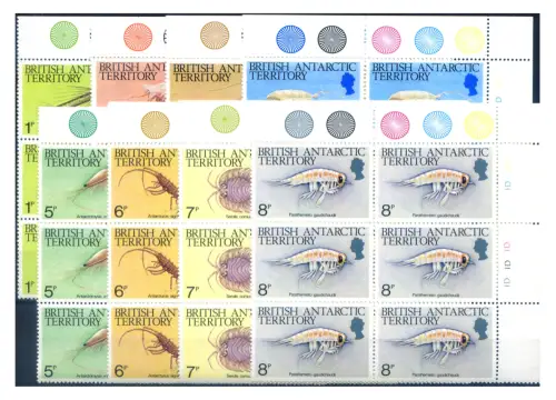 Britisches Antarktisgebiet. Definitiv. Meeresfauna 1984. 6er Blöcke.