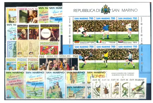 San Marino. kompletter Jahrgang 1990.