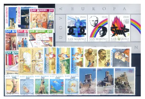 San Marino. kompletter Jahrgang 1991.