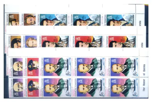 Britisches Antarktisgebiet. Definitiv. Entdecker 1973. 6er Blöcke.