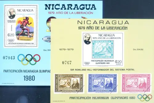 Nicaragua. Befreiung und andere Feiern 1980. 2 Zettel.