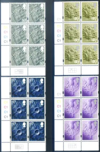 Großbritannien. Regionale Symbole 2014. 6er Blöcke.