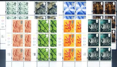 Großbritannien. Regionale Symbole 2018. 6er Blöcke.