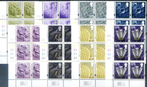 Großbritannien. Regionale Symbole 2015. 6er Blöcke.