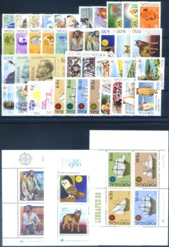 Portugal 1980. Jahrgang komplett.