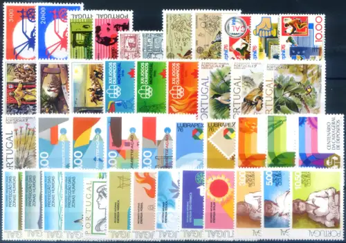Portugal 1976. Kompletter Jahrgang, ohne Zettel.