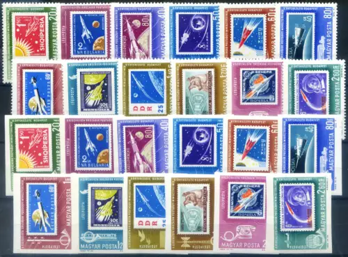 Ungarn. Astronomie 1963. Serie gezahnt + ungezähnt.