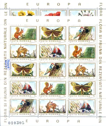 Rumänien. Flora und Fauna 1983. 2 Miniblätter.