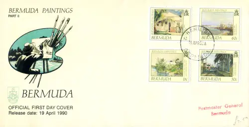 Bermuda. kompletter Jahrgang 1990. 4 FDC.