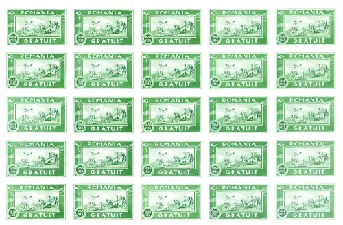 Rumänien. Franchise 1933. Ganzblatt.