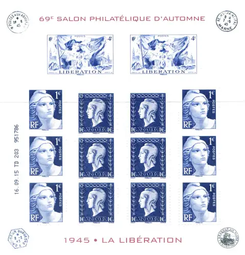 Frankreich. Philatelistische Herbstmesse 2015. Befreiung. Kleinbogen.