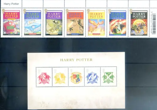 Großbritannien. Harry Potter 2007. 2 Serien + Zettel.