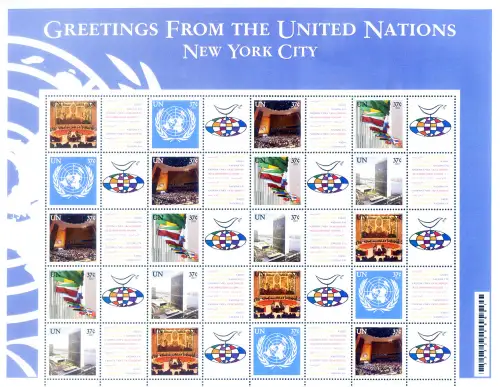 Vereinte Nationen. New York. Zur Grüße 2003. Kleinbogen.