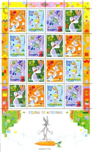 Albanien. Cartoons 2004. Bugs Bunny. Kleinbogen.