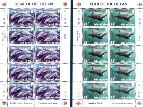 Isle of Man. Internationales Jahr der Ozeane 1998. 5 Miniblätter.