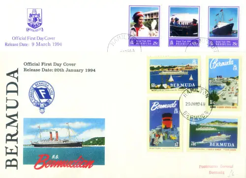 Bermuda. kompletter Jahrgang 1994. FDC.