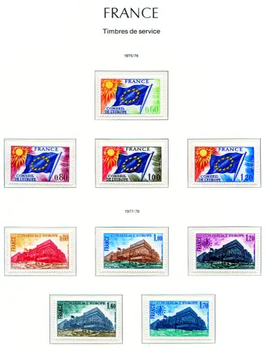 Frankreich. Service. Alle Ausgaben 1975-1998 (77 Werte).